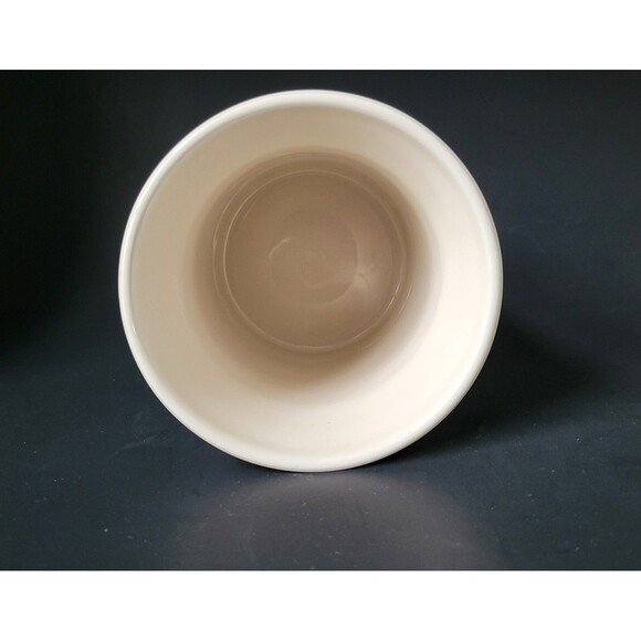 LE CREUSET "Fleur" Small Quart Size Utensil Crock Cotton White With Flowers - Picture 5 of 9